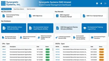 Cloud-based EMS document management dashboard displaying organized audit records and compliance logs