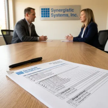 A project manager reviewing a certification timeline with a client.