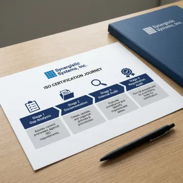 A flowchart illustrating the 4-step process for ISO 14001 auditor training and certification.