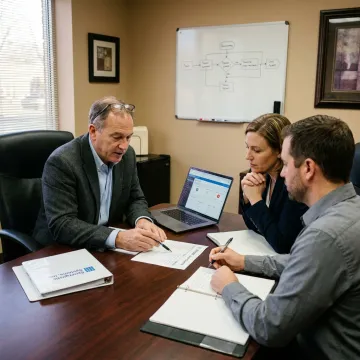 ISO consultant leading QMS implementation meeting
