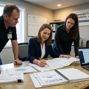 ISO consultant reviewing QMS resource records