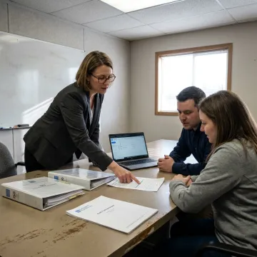 Consultant reviewing ISO 14001 audit checklist