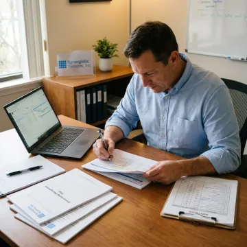 ISO consultant reviewing EMS cost plan