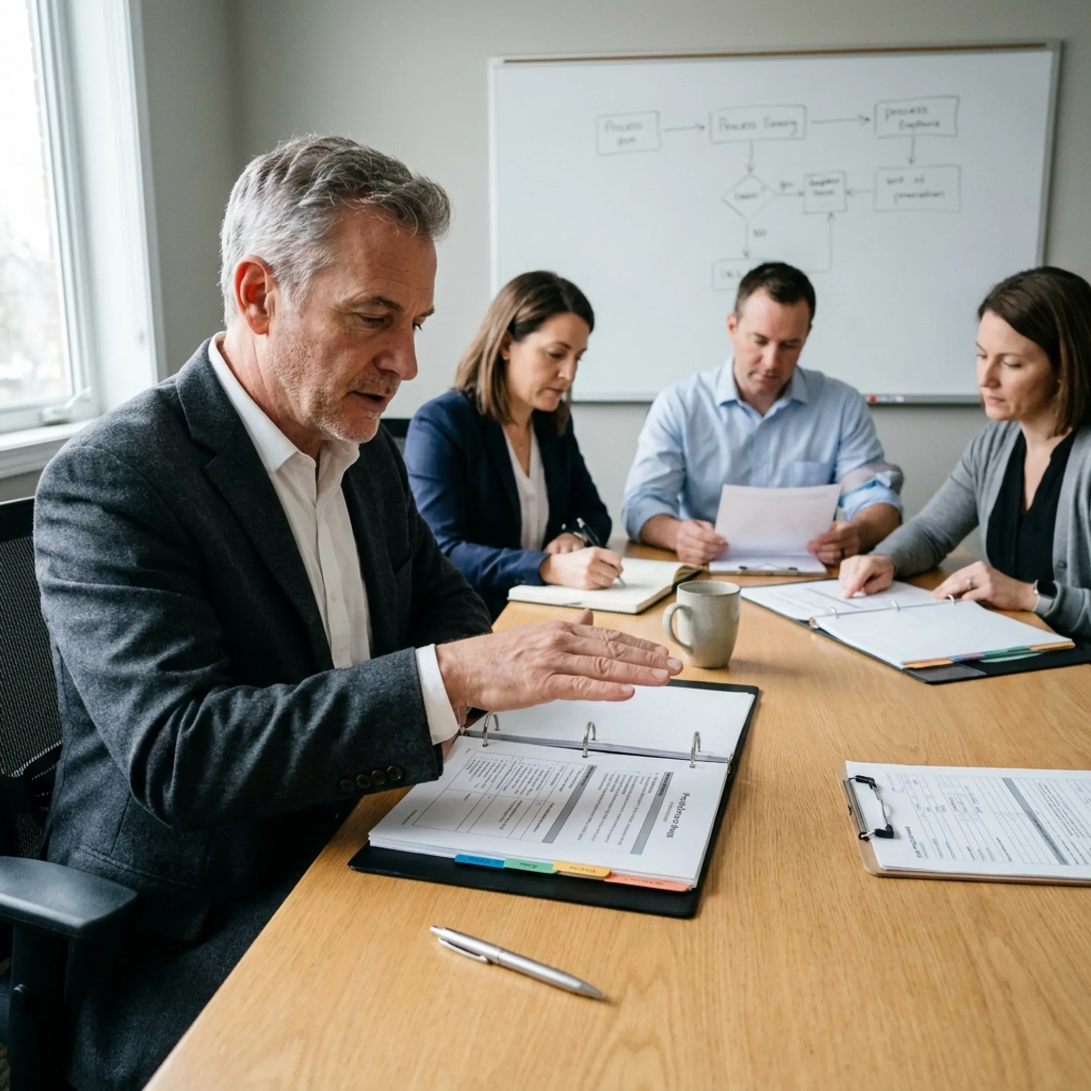 Instructor explaining ISO 9001 audit methods to quality professionals