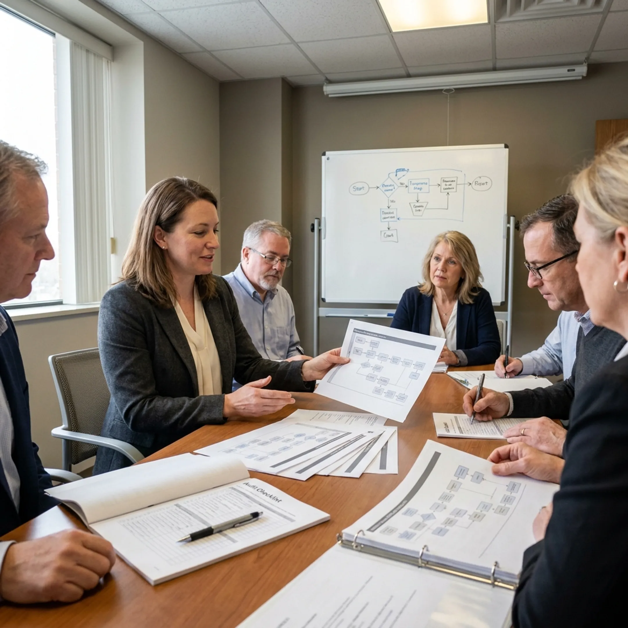 Team participating in ISO 9001 quality management training