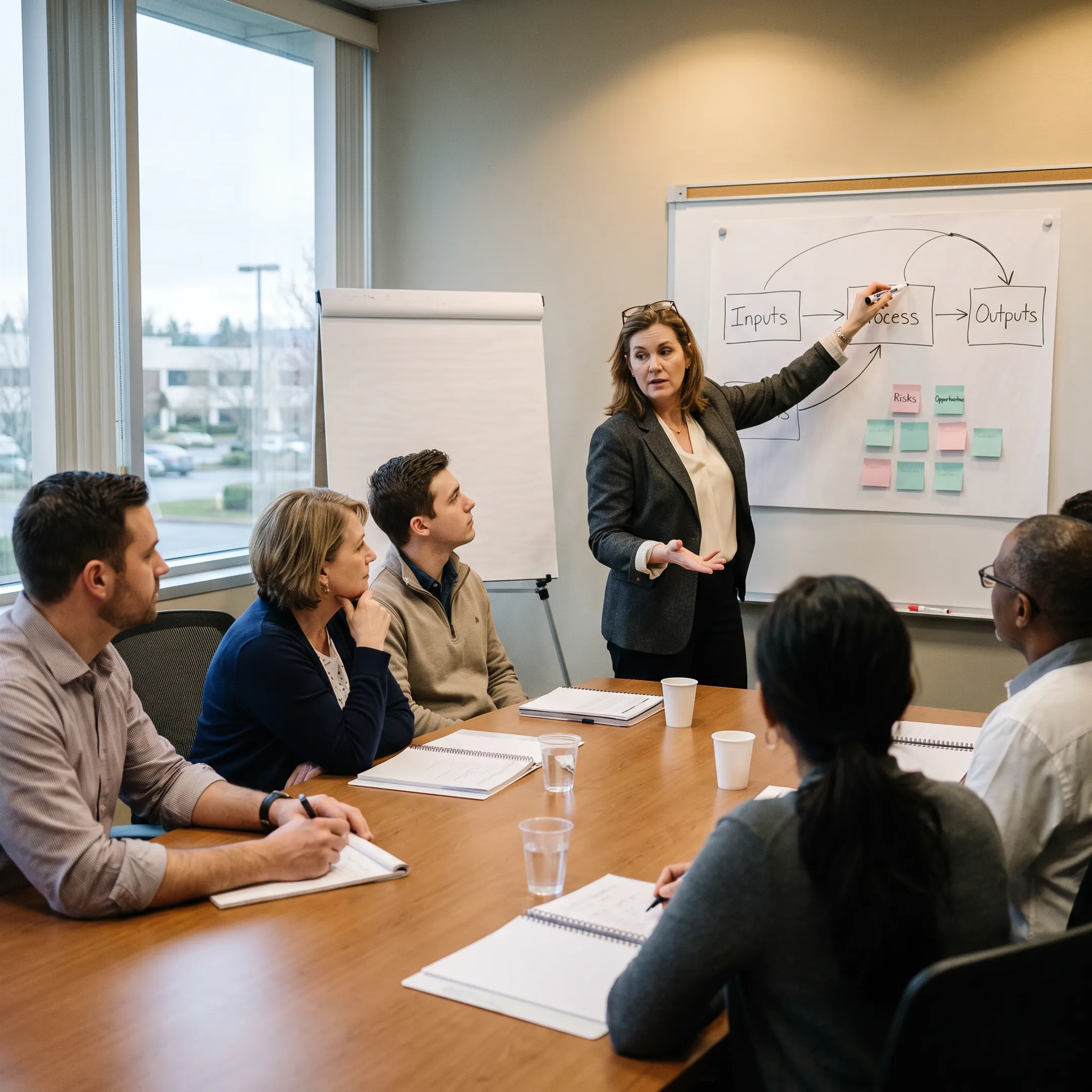 Employees learning ISO 9001 quality management principles