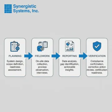 A flowchart illustrating a 4-step internal audit process.