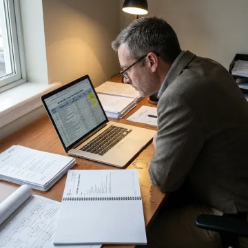 ISO consultant reviewing cross reference matrix