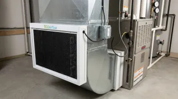 ECOairflow active electronic air filter installation in residential HVAC furnace housing