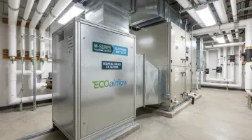 ECOairflow M-Series electronic air filter system installed in commercial HVAC unit