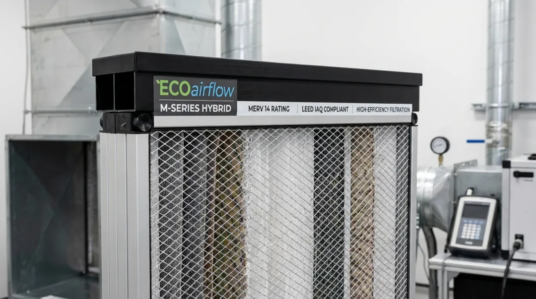 ECOairflow M-Series MERV 13 to 16 hybrid air filter product close-up