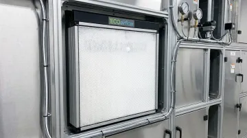 ECOairflow M-Series Hybrid electronic air cleaner MERV 16A filtration unit installed in air handler