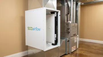 ECOairflow electronic HVAC air filtration system installed in residential unit