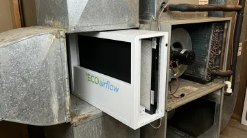 ECOairflow electronic polarized air filter installed in residential HVAC system