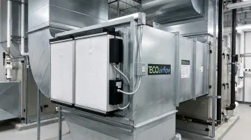 ECOairflow electronic polarized air filter installed in commercial HVAC system