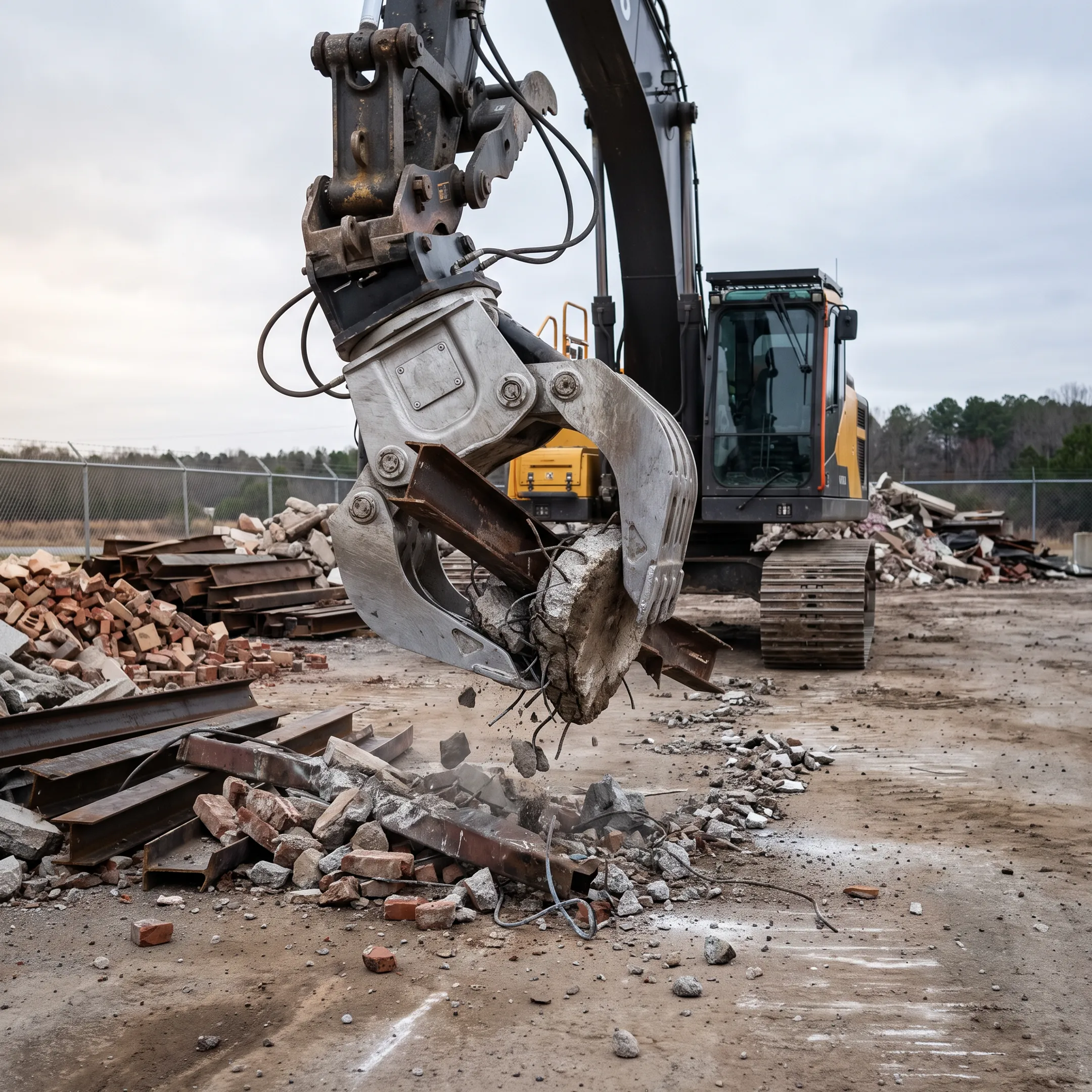 Salvage operations using an excavator grapple