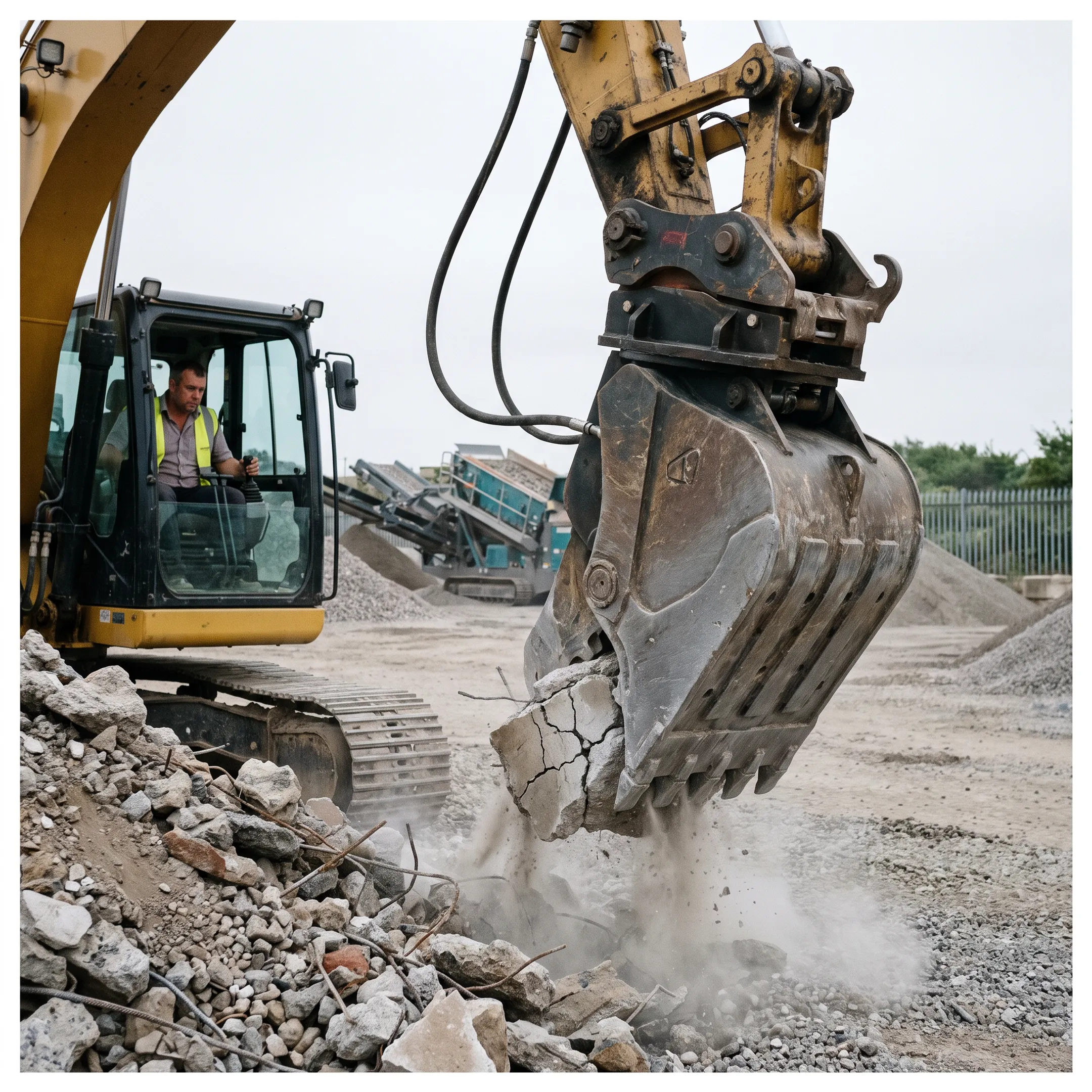 Concrete crushing and aggregate recycling operations