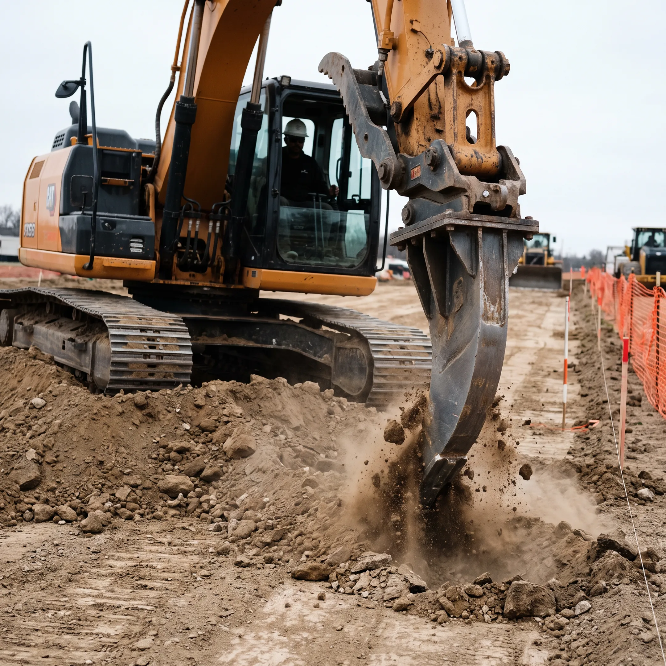 Excavation contractors using excavator rippers