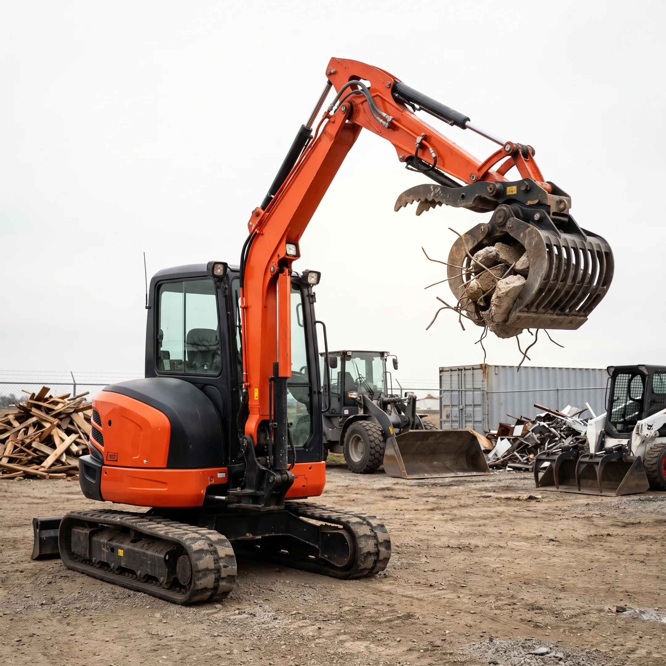 Material handling operation with an excavator
