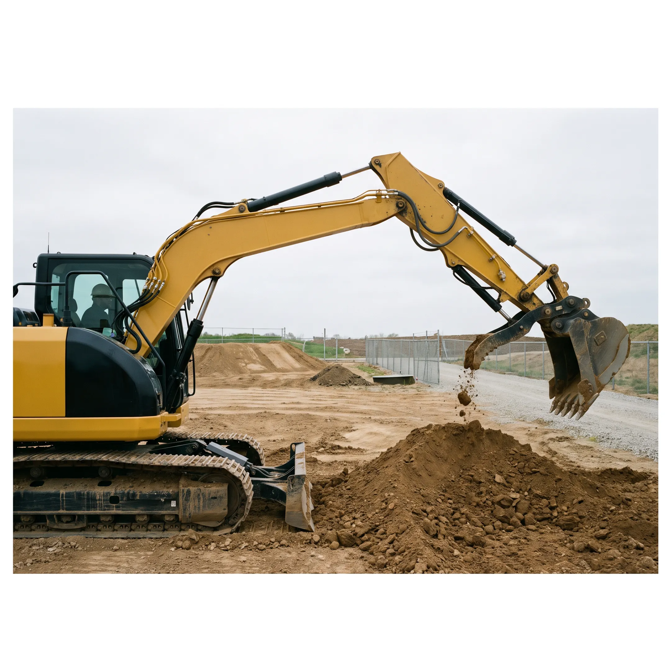 Excavator stick extension for site clearing