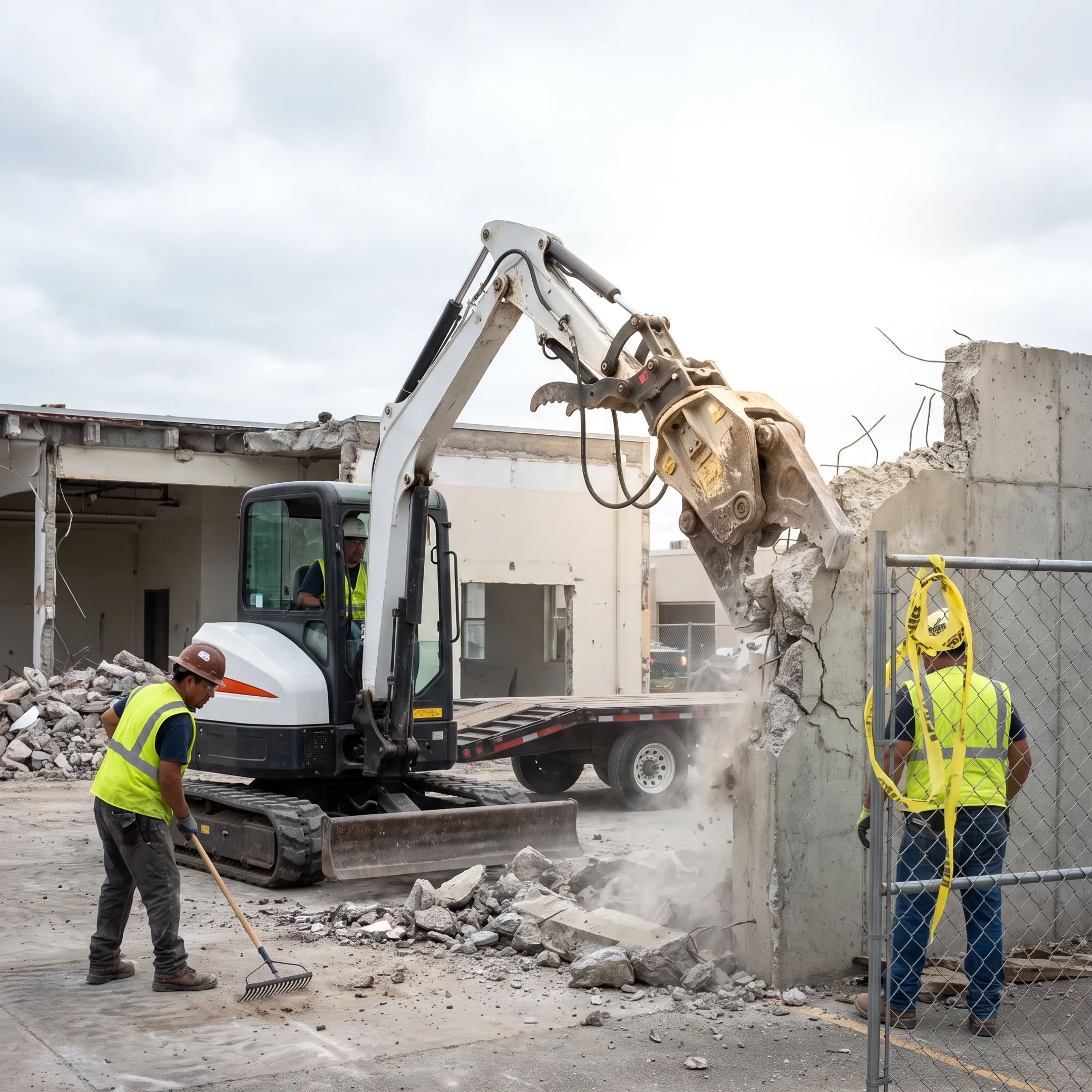 Excavator used by demolition contractors