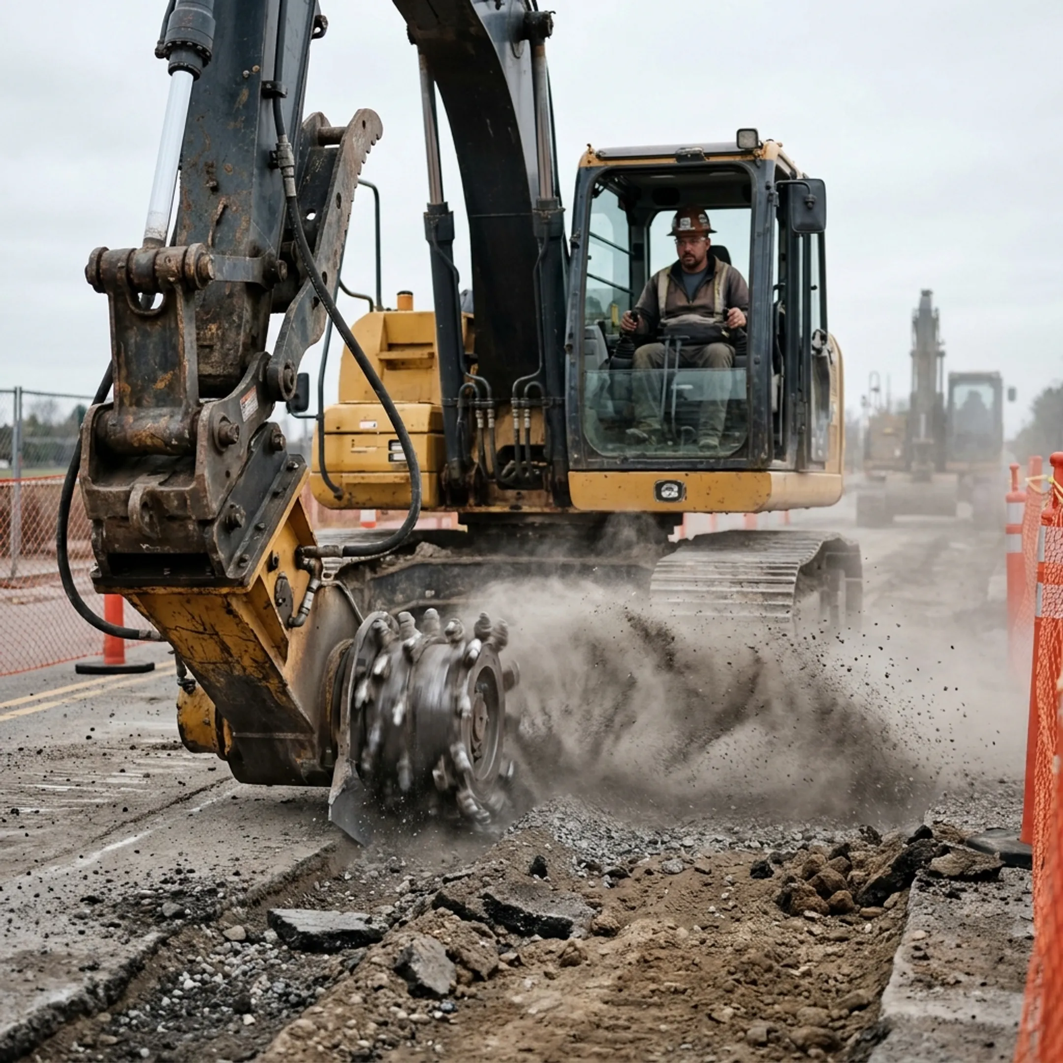 Excavation and site preparation cutting equipment