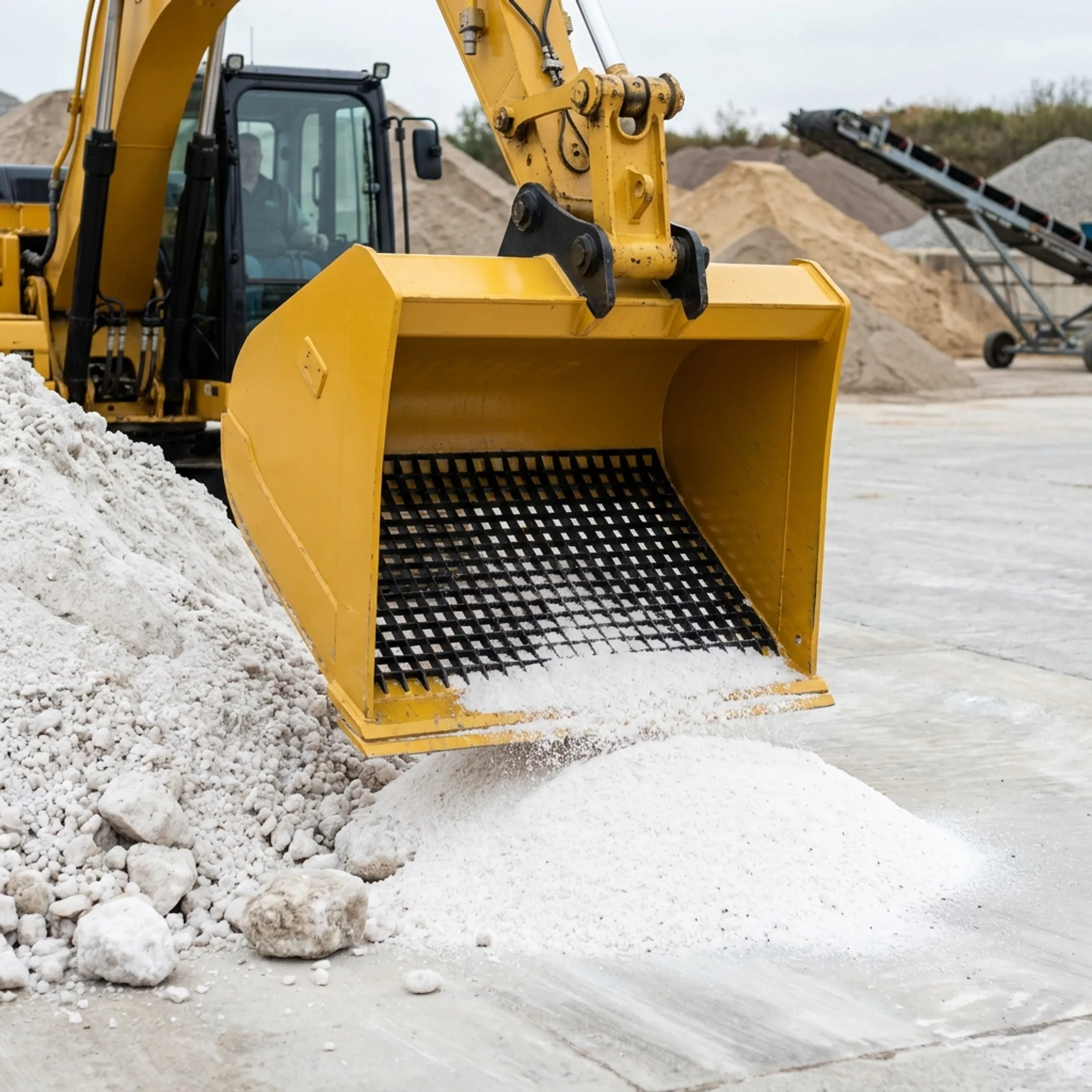 Bulk material sorting with screening equipment