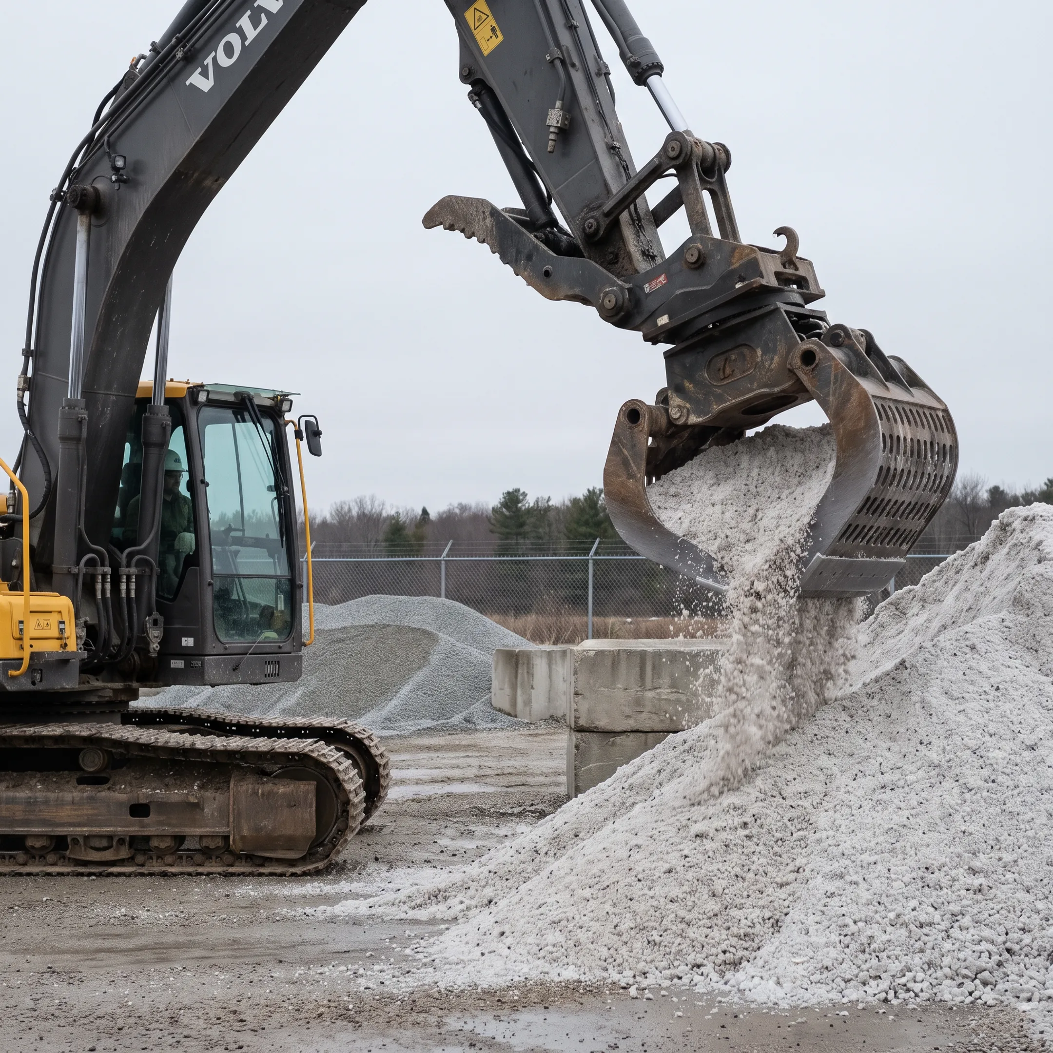 Material handling operations using screening buckets