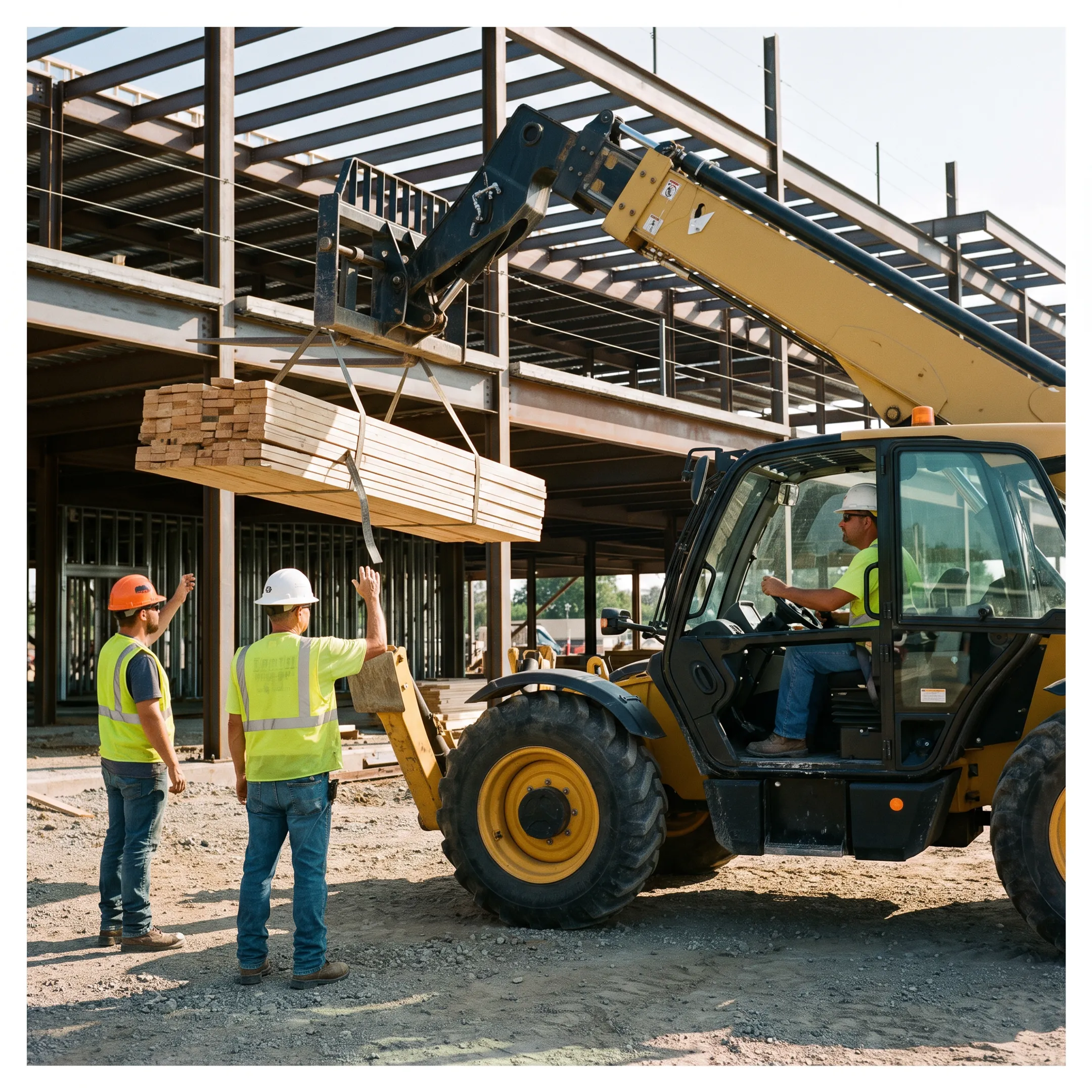 Telehandler on a construction site