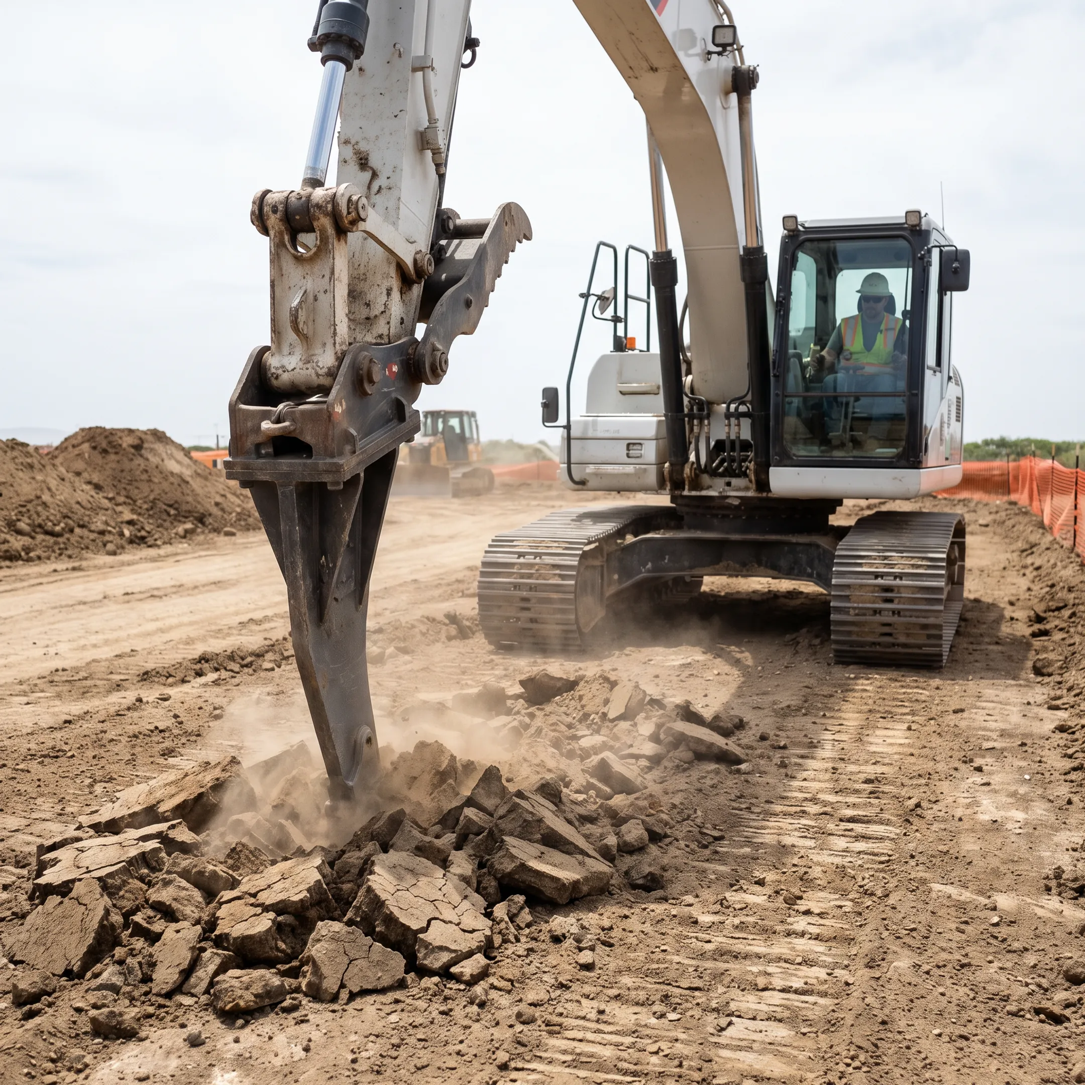 Excavator rippers in site preparation