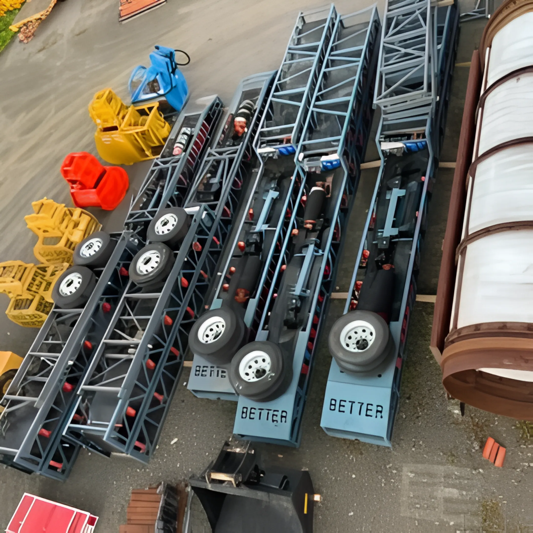 Conveyor belt at a construction site