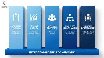 5 pillars of operational scalability framework for growing businesses infographic