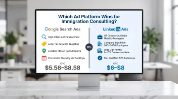 Google Search Ads versus LinkedIn Ads paid advertising comparison for immigration consultants