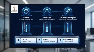 Back-office automation prioritization framework scoring volume error rate and downstream impact