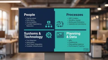Four pillars of fractional operations consulting people processes systems planning