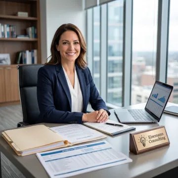 Consultant reviewing immigration compliance documents