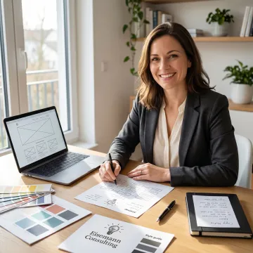 Consultant planning a small business website