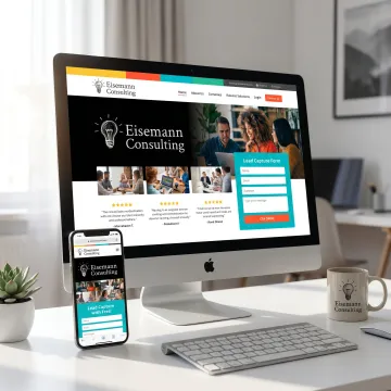 Small business website design on desktop and mobile