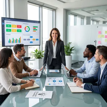 Consultant reviewing practice operations with a client team