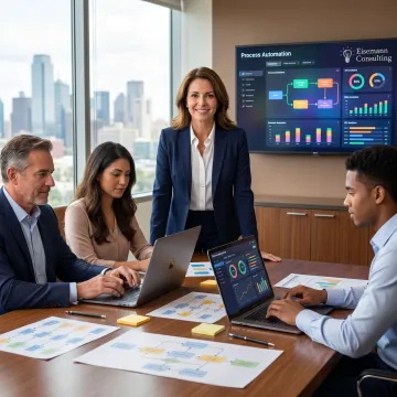 AI automation consultant reviewing business workflows