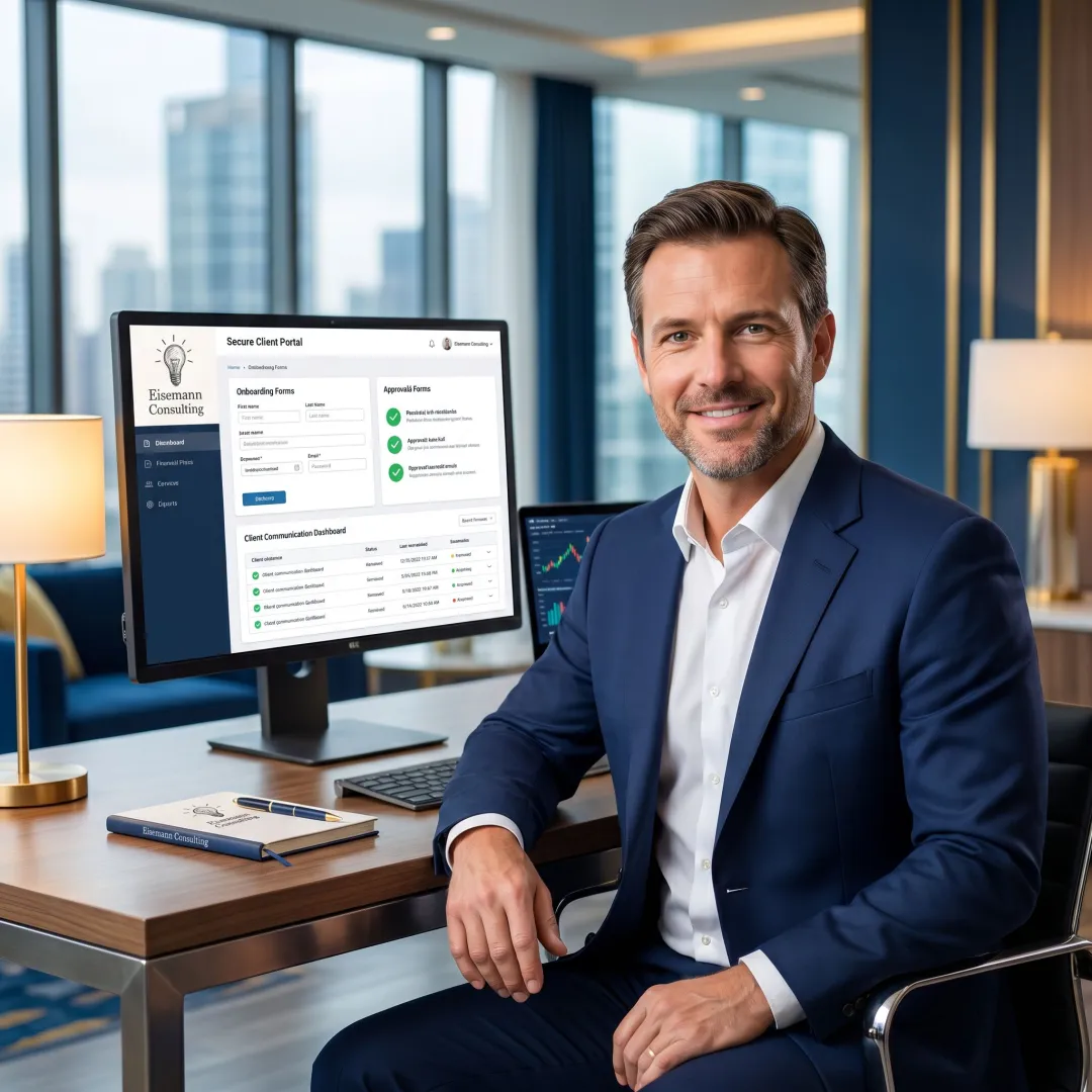 Advisor reviewing client portal workflow