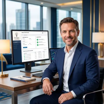 Advisor reviewing client portal workflow