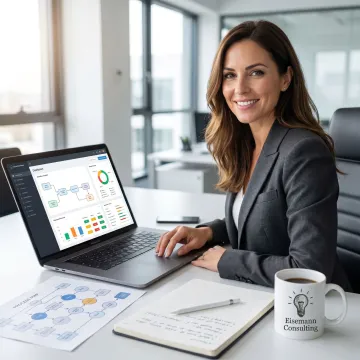 Consultant mapping an automated client intake workflow