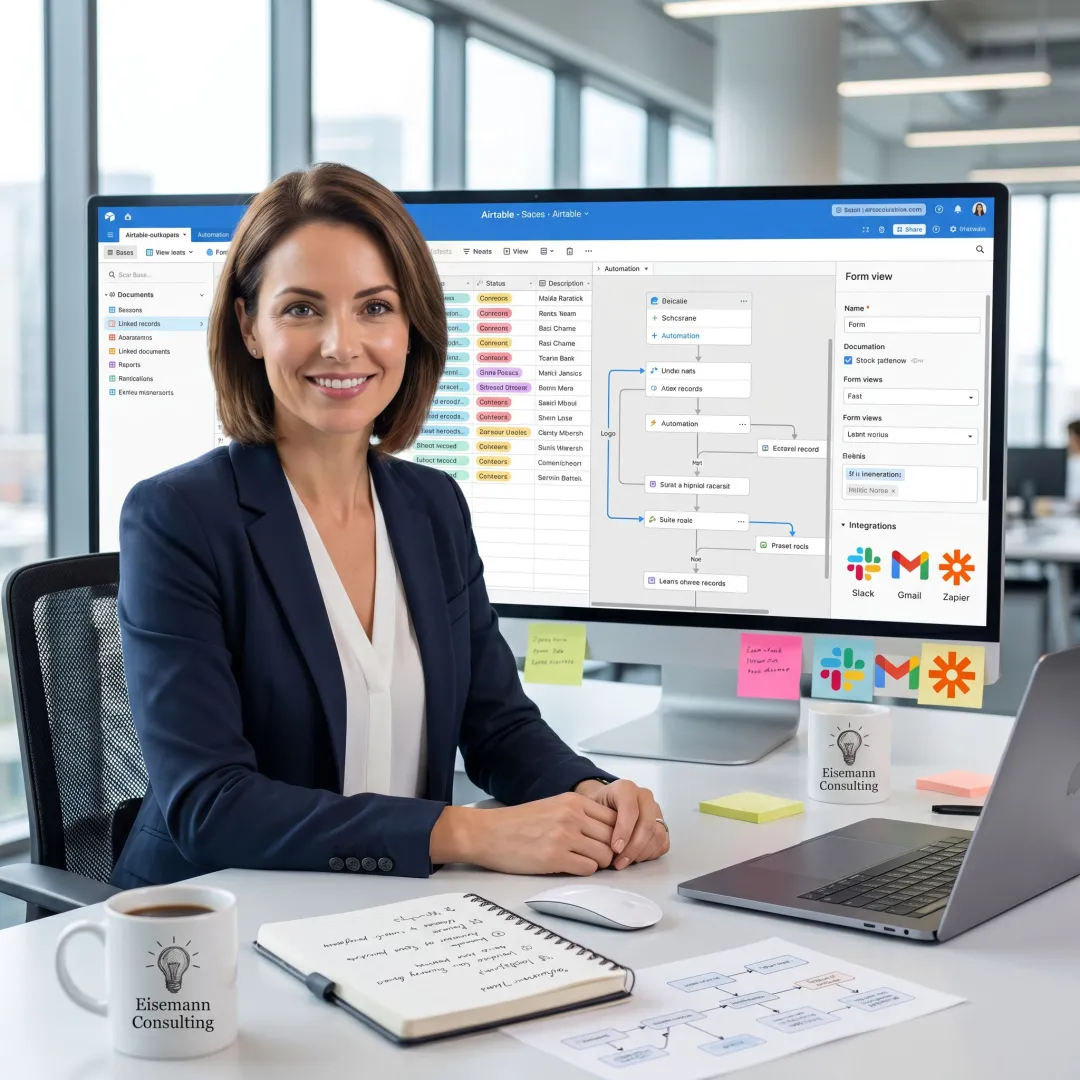 Consultant designing Airtable automations for a business team