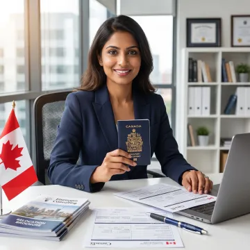 Immigration consultant reviewing Canada visa documents