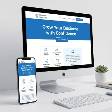 Professional business website design on desktop and mobile