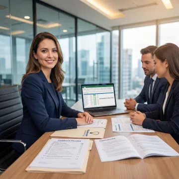 Advisor reviewing corporate immigration strategy documents