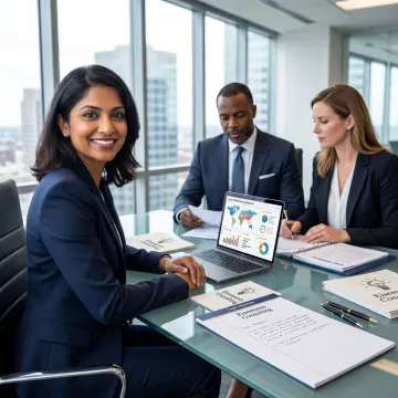 Corporate immigration advisor consulting with business leaders