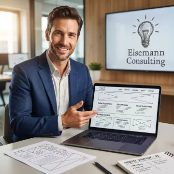 Consultant discussing website strategy