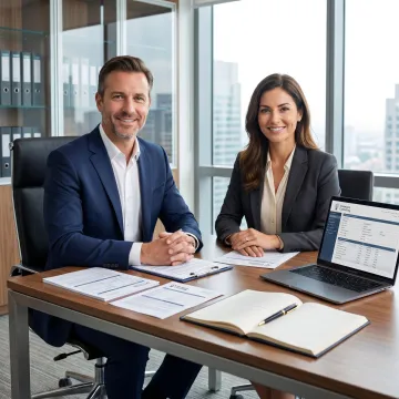Immigration consultant reviewing visa documents